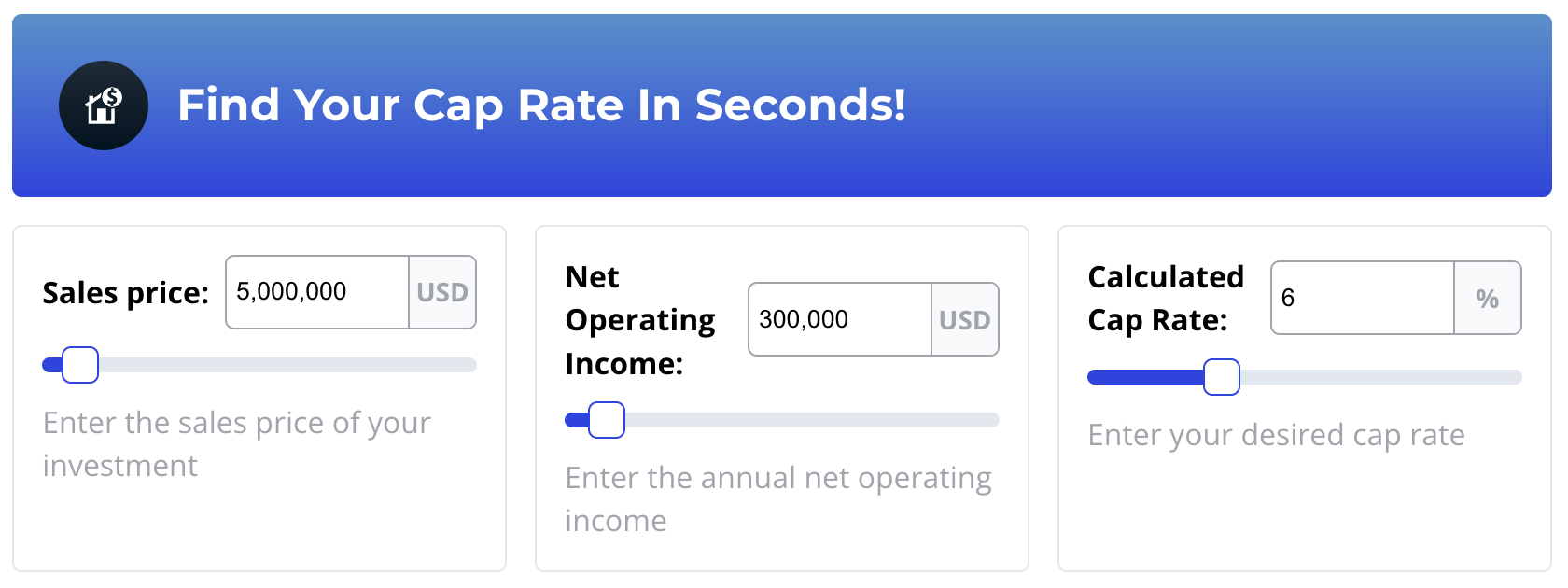 Image of Rod Khleif's instant cap rate calculator